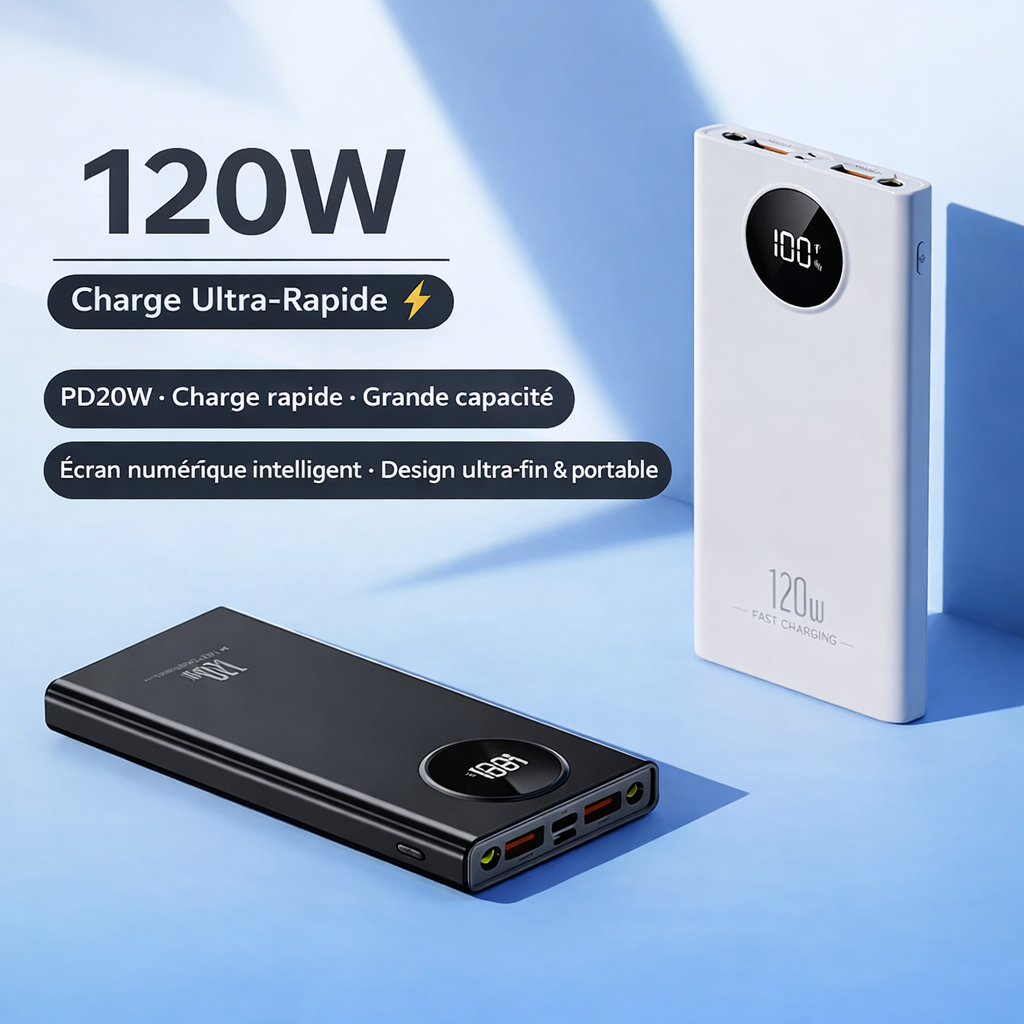 Power Bank 30 000mAh – Charge Ultra Rapide 120W