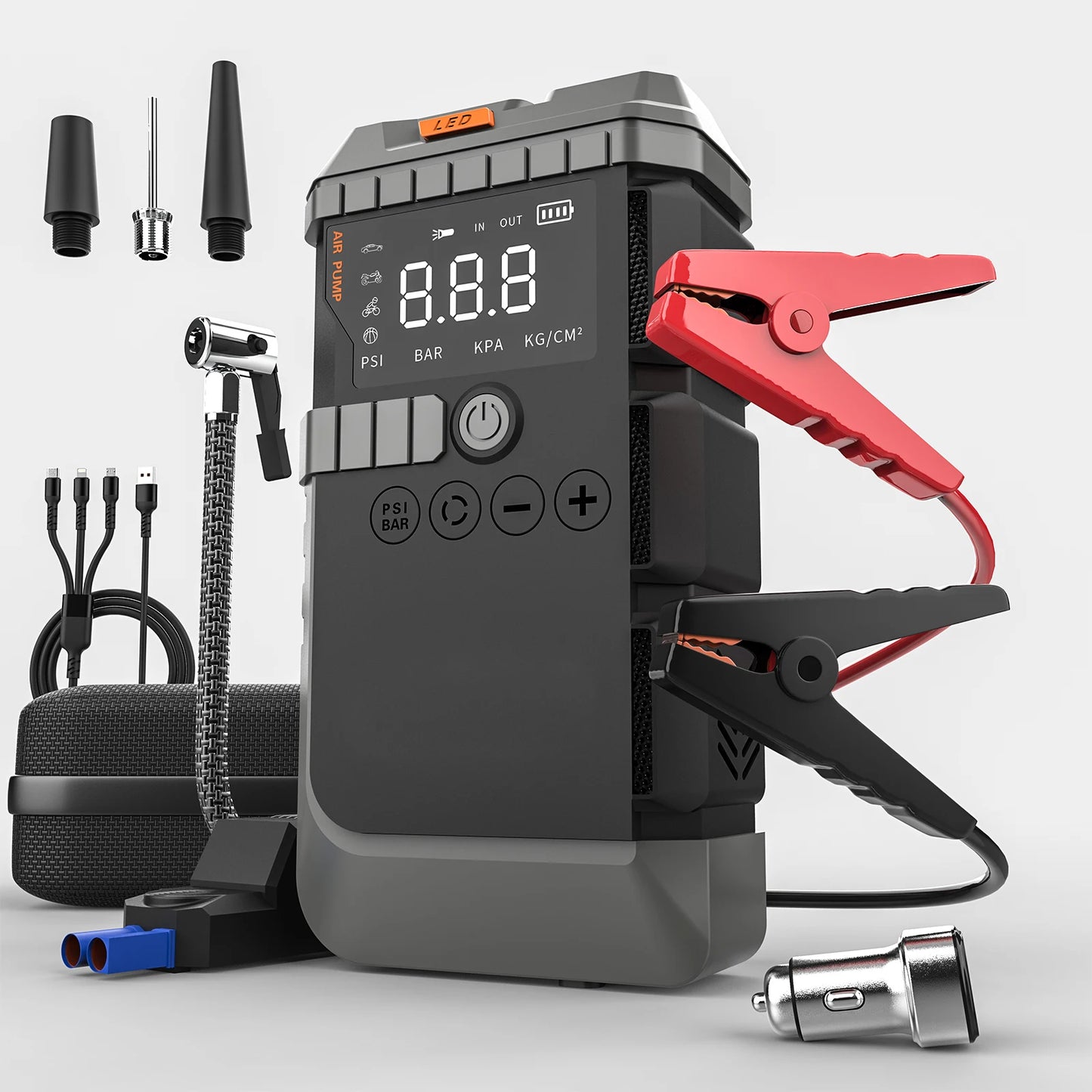 Booster Auto 4000A – Jump Starter 4‑en‑1 avec Compresseur 150PSI