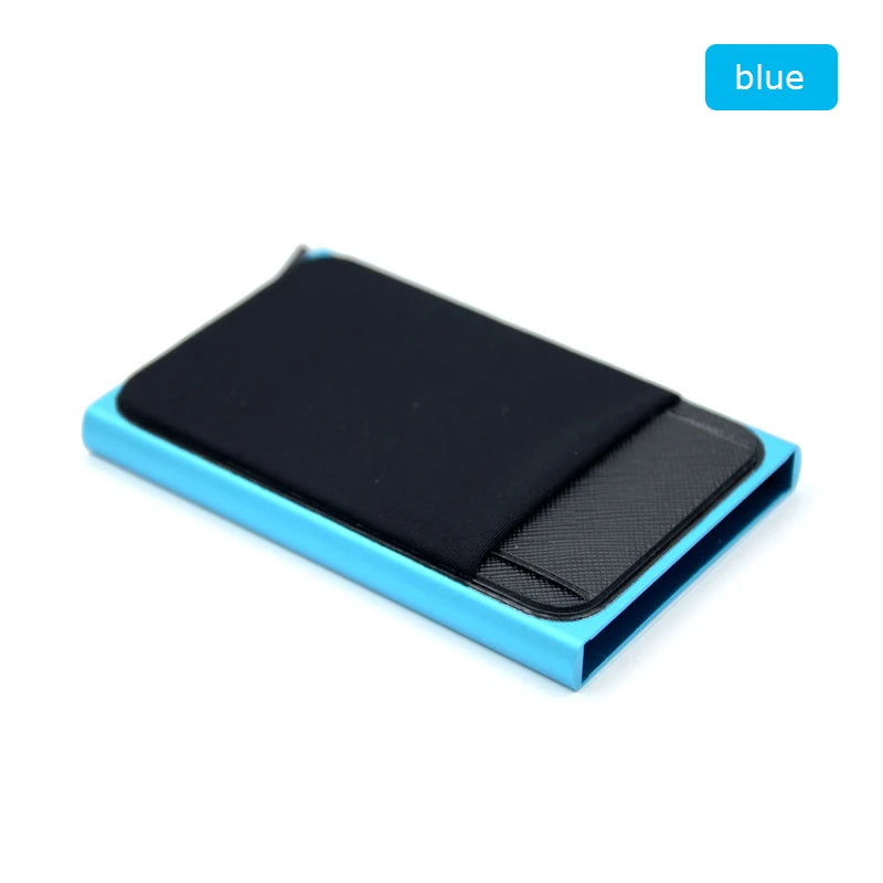 Porte‑Cartes RFID en Aluminium – Mécanisme Pop‑Up Automatique et Pochette Élastique