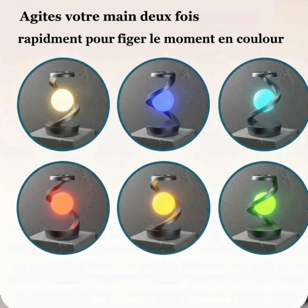 Lampe Sphère Flottante RGB 3D – Charge Sans Fil Intégrée & Effet Lévitation Magnétique