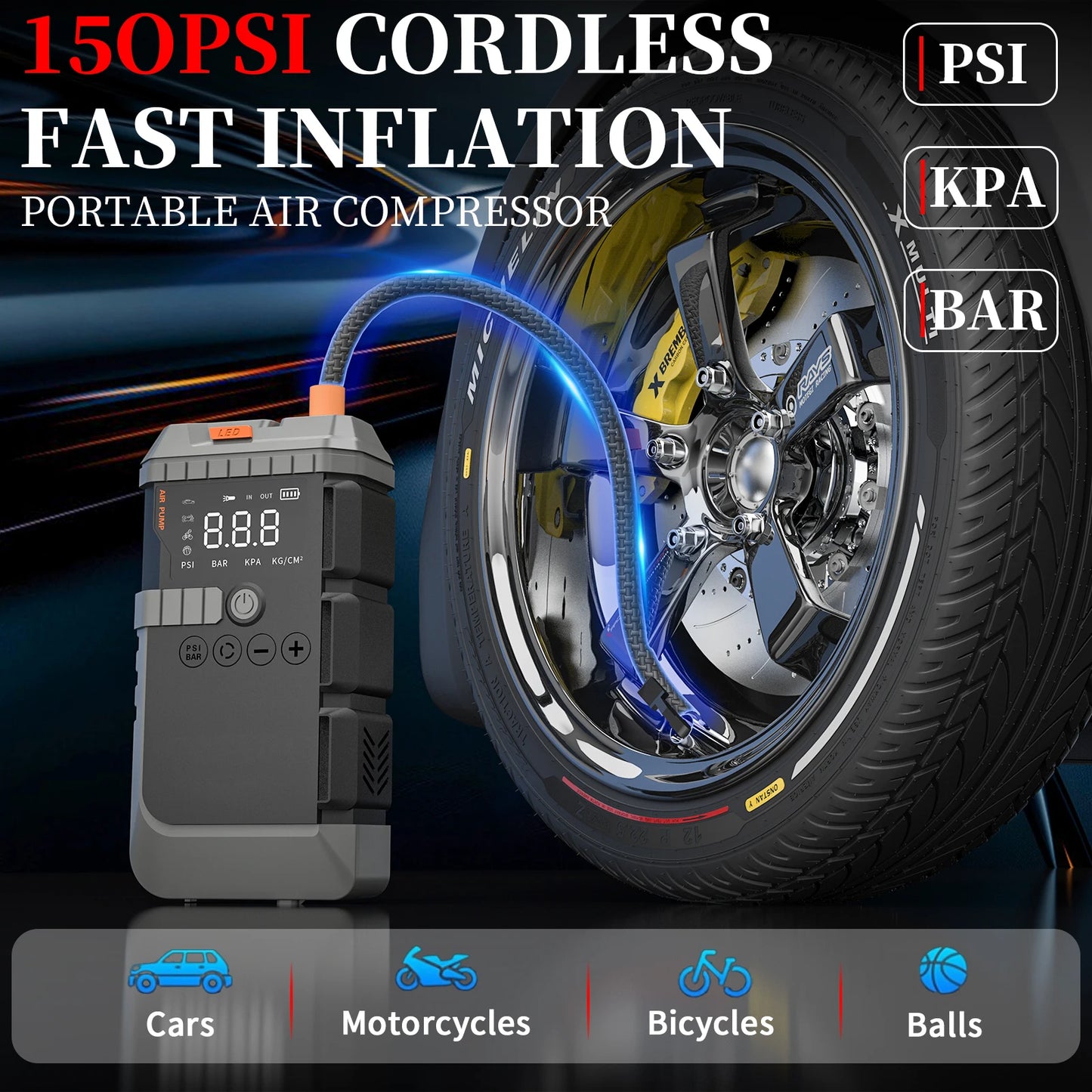 Booster Auto 4000A – Jump Starter 4‑en‑1 avec Compresseur 150PSI