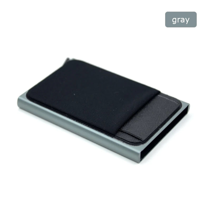 Porte‑Cartes RFID en Aluminium – Mécanisme Pop‑Up Automatique et Pochette Élastique