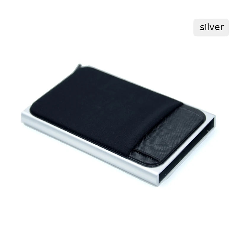 Porte‑Cartes RFID en Aluminium – Mécanisme Pop‑Up Automatique et Pochette Élastique